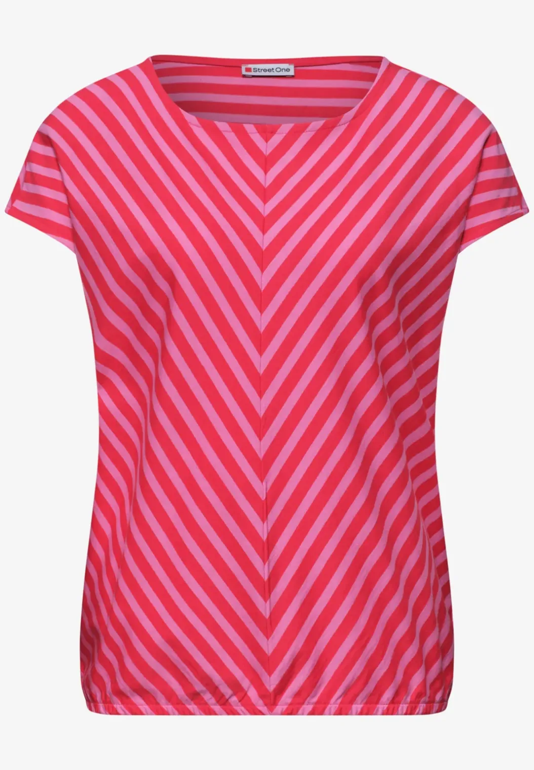 Shirt met korte mouwen en gestreept patroon