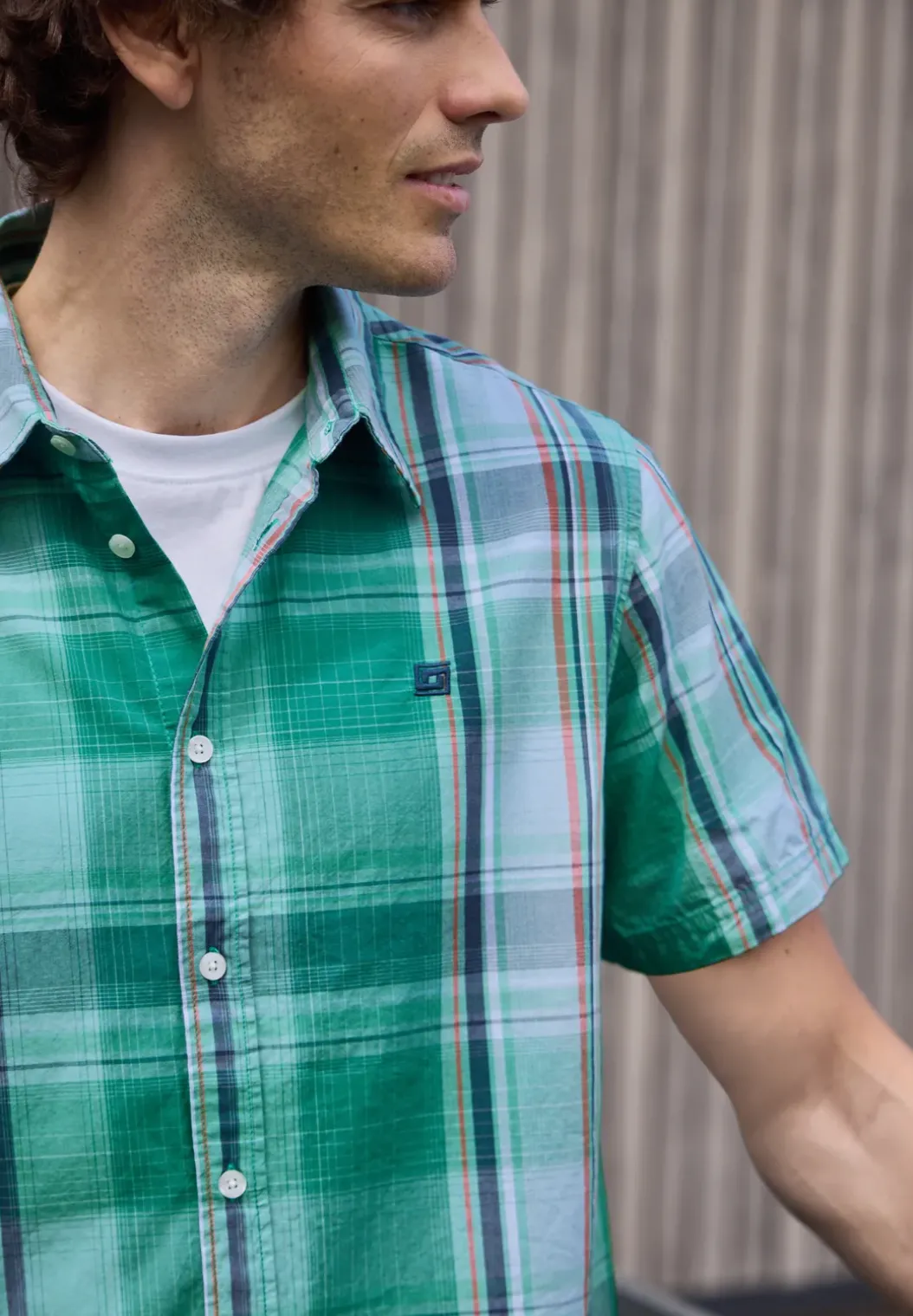 Shirt met korte mouwen en geruit patroon
