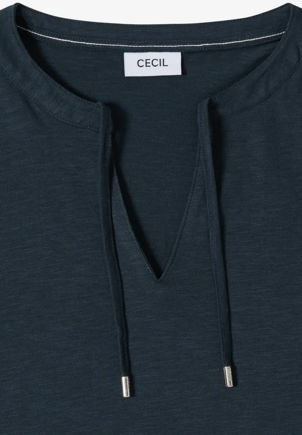Shirt met korte mouwen en gespleten hals