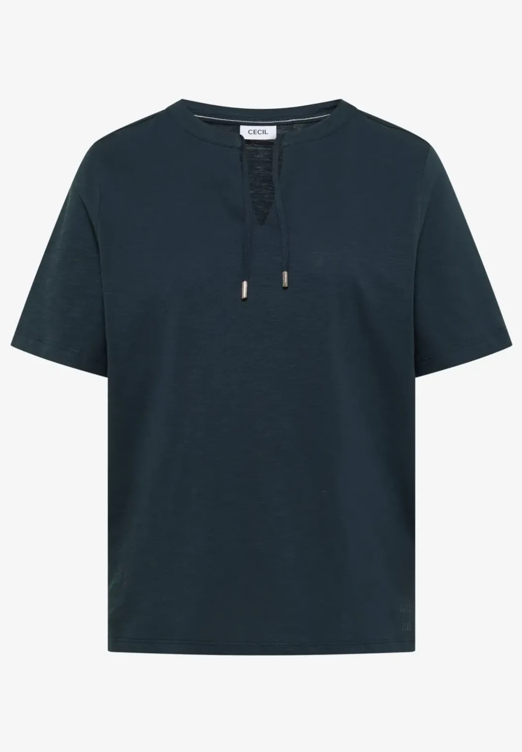 Shirt met korte mouwen en gespleten hals