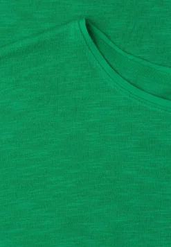 Shirt met korte mouwen en boothals