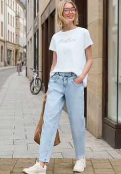 Shirt met korte mouwen en emboidery tekst