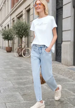 Shirt met korte mouwen en emboidery tekst