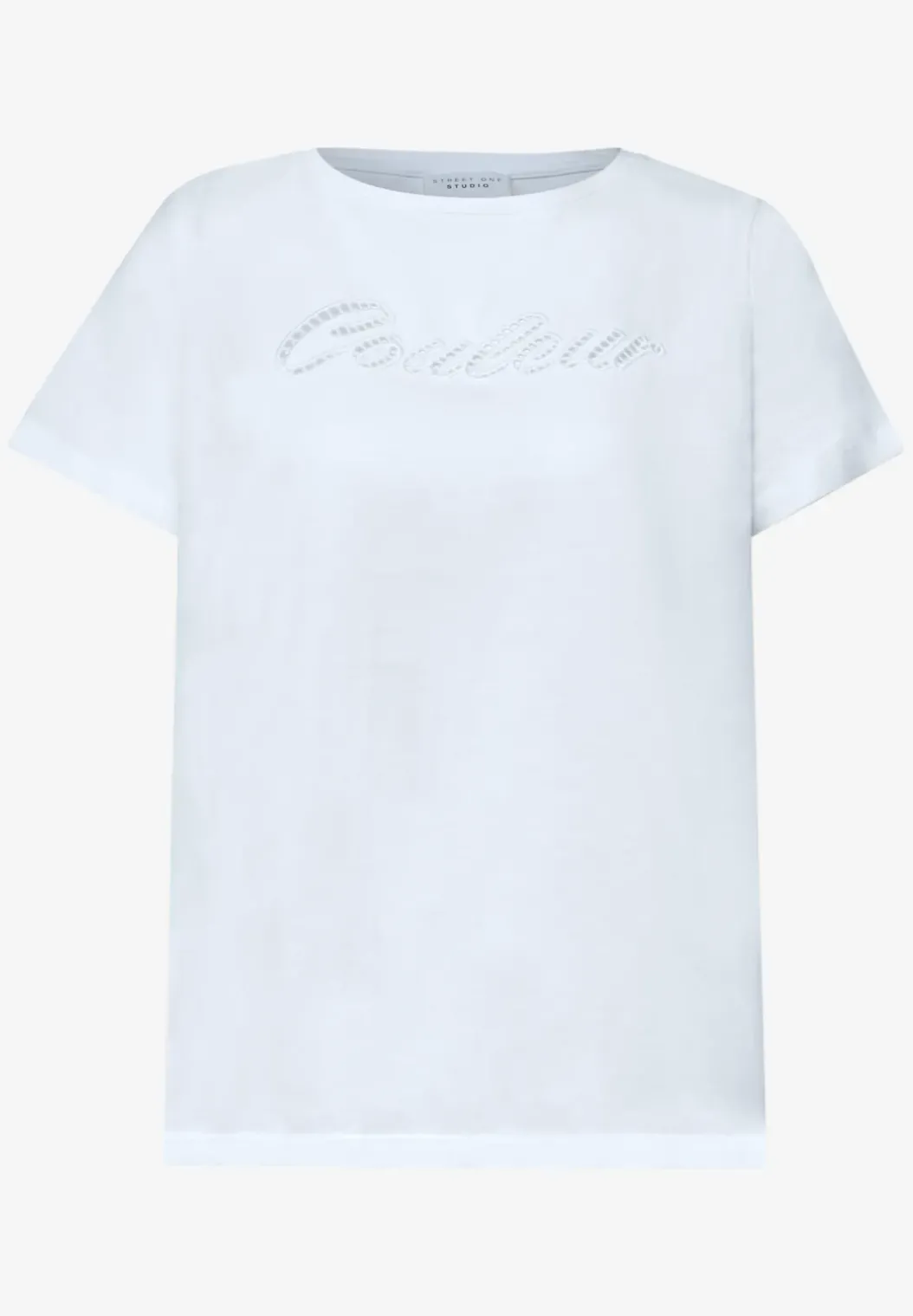 Shirt met korte mouwen en emboidery tekst