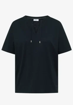 Shirt met korte mouwen en gespleten hals