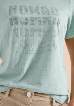 Shirt met korte mouwen in burnout-look