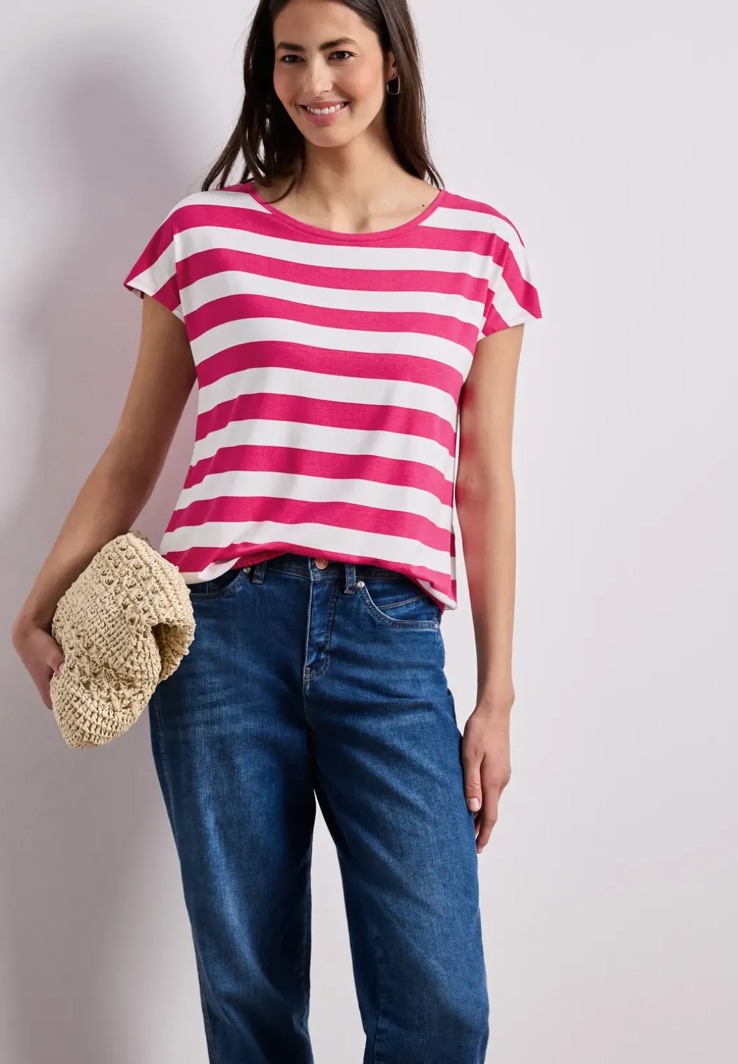 Shirt met korte mouwen, ronde hals en print