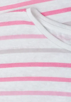 Shirt met korte mouwen, ronde hals en strepen