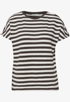 Shirt met losse schouders en strepen
