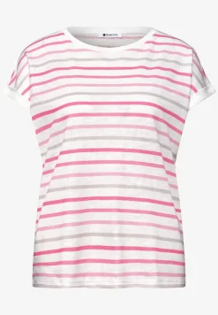 Shirt met losse schouders en strepen