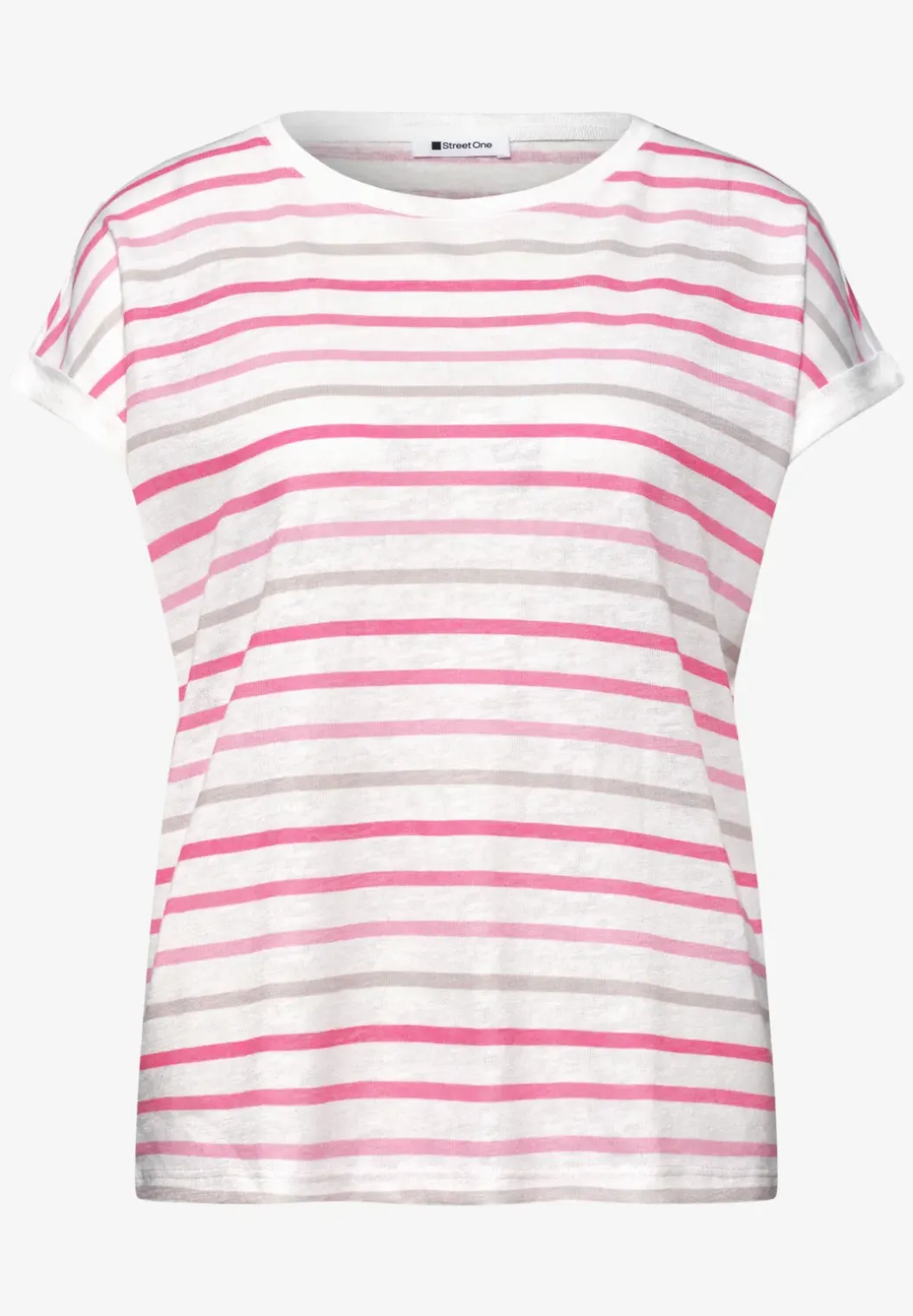 Shirt met losse schouders en strepen