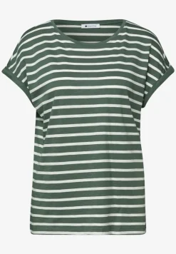 Shirt met losse schouders en strepen