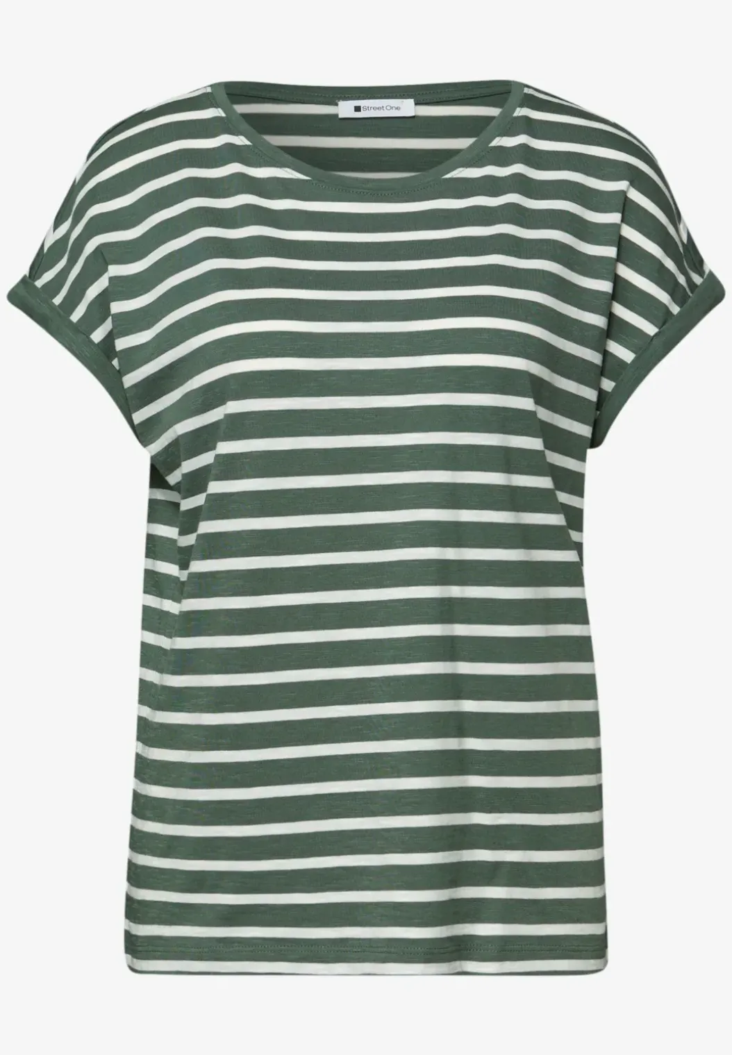 Shirt met losse schouders en strepen