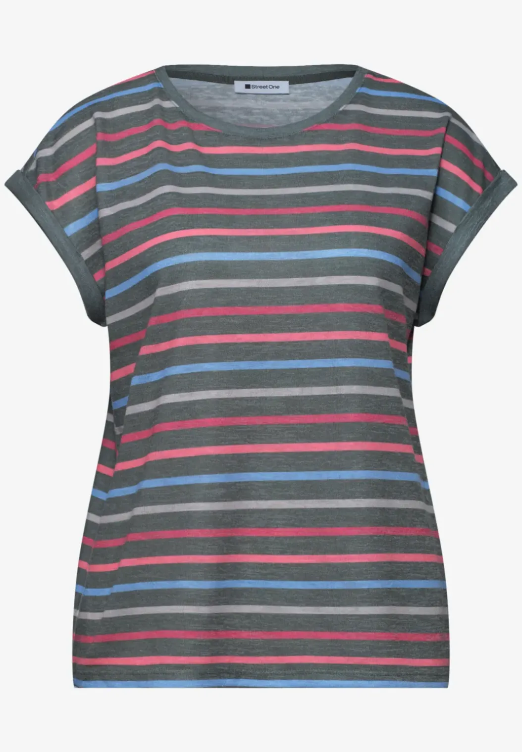 Shirt met losse schouders en strepen