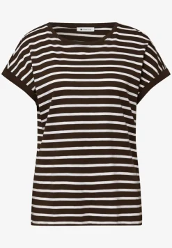 Shirt met losse schouders en strepen