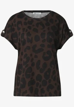 Shirt met losse schouders en patroon