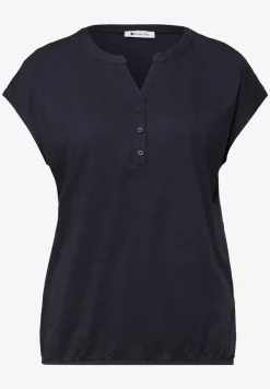 Shirt met losse schouders en gespleten hals
