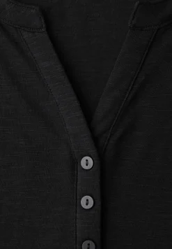 Shirt met 3/4-mouwen, split neck en knopen