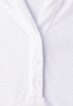 Shirt met 3/4-mouwen, split neck en knopen