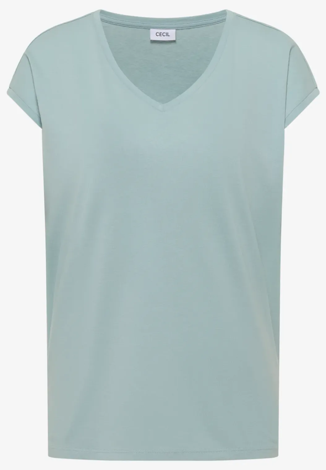 Shirt met overhangende schouders en V-hals