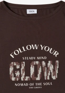 Shirt met overhangende schouder en knoopdetail