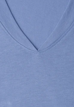 Shirt met overhangende schouders en V-hals