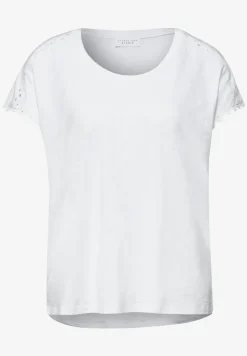 Shirt met overhangende schouder en decoratieve tape