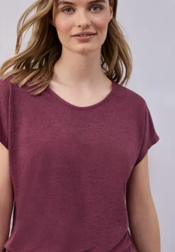 Shirt met overhangende schouders in linnenlook