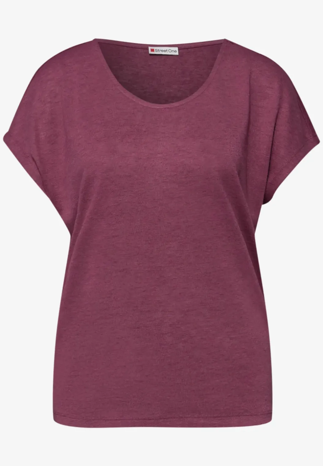 Shirt met overhangende schouders in linnenlook
