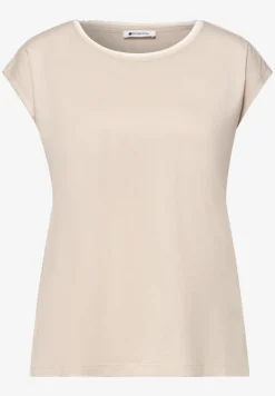 Shirt met overhangende schouder en decoratieve tape