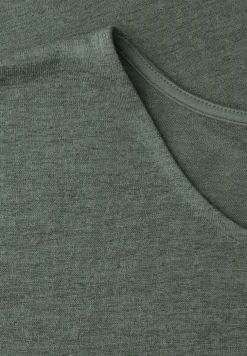 Shirt met overhangende schouders in linnenlook