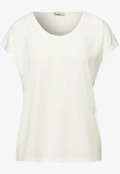 Shirt met overhangende schouders in linnenlook