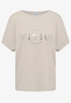 Shirt met overhangende schouders in linnenlook