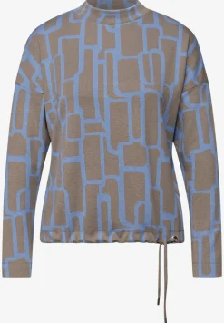 Shirt met print en trekkoord