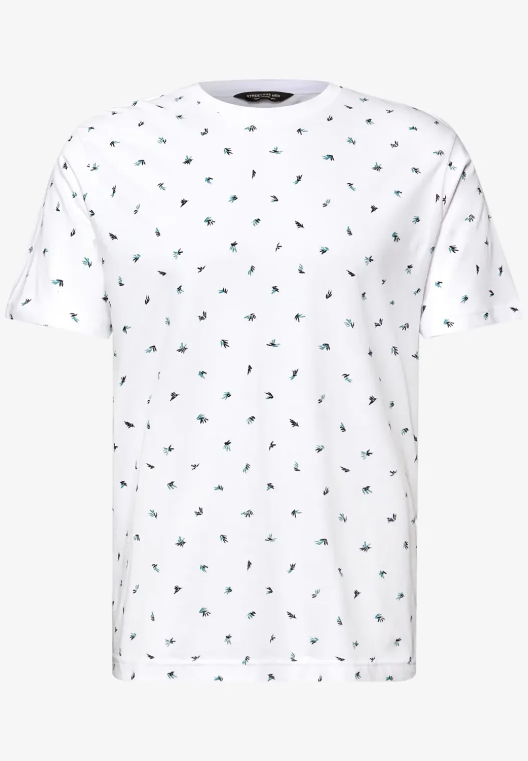 Shirt met ronde hals en all-over print