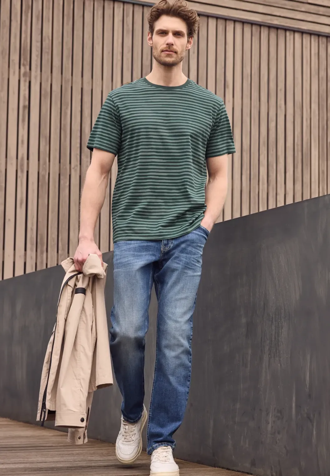 Shirt met ronde hals en all-over print