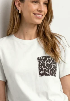 Shirt met ronde hals en borstzak
