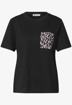 Shirt met ronde hals en borstzak