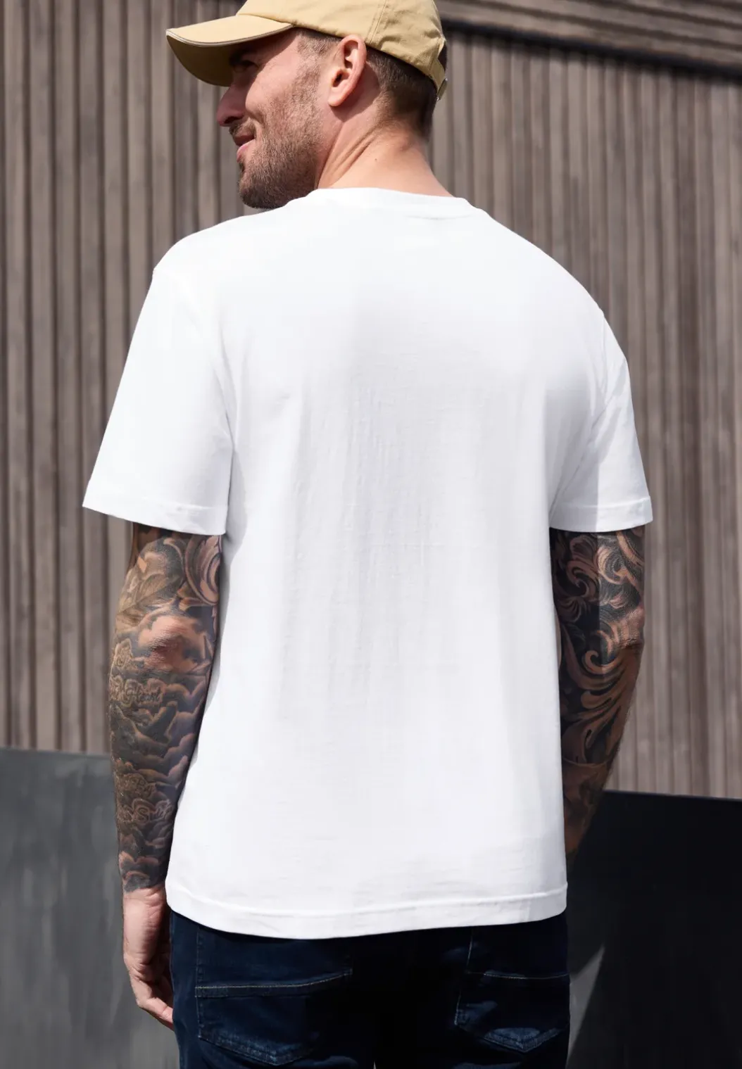 Shirt met ronde hals en borstprint