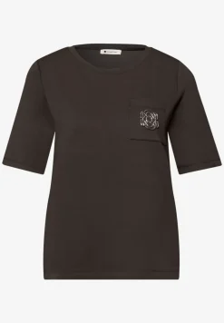 Shirt met ronde hals en decoratief detail