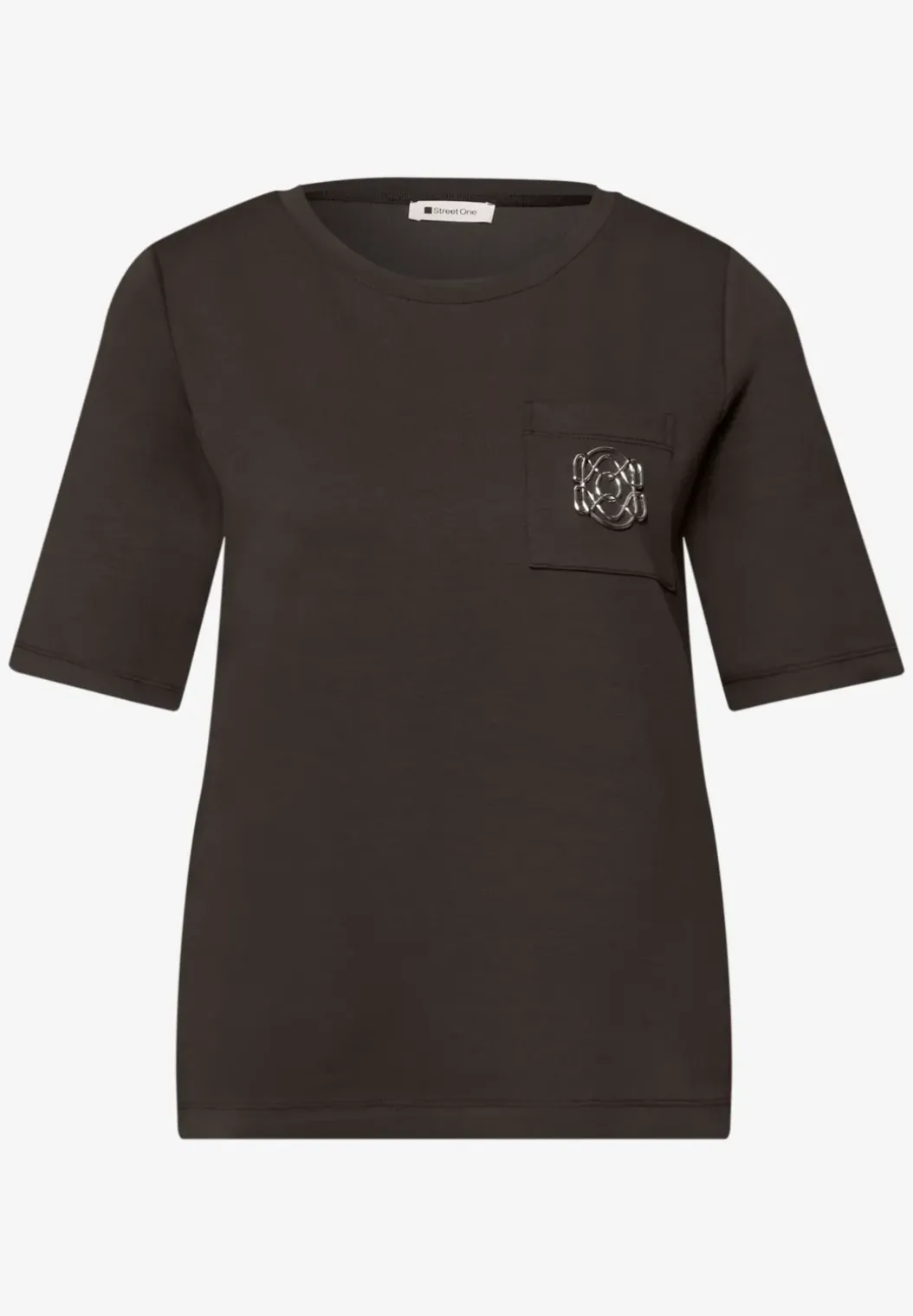 Shirt met ronde hals en decoratief detail