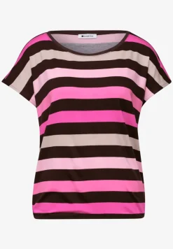 Shirt met ronde hals en elastische zoom