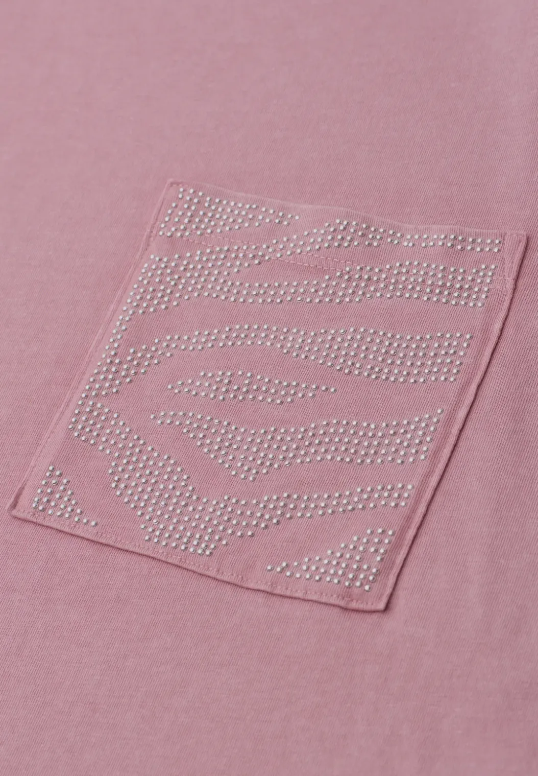 Shirt met ronde hals en edelstenen