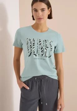 Shirt met ronde hals en frontprint