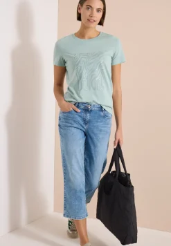 Shirt met ronde hals en foliedruk