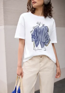 Shirt met ronde hals en frontprint