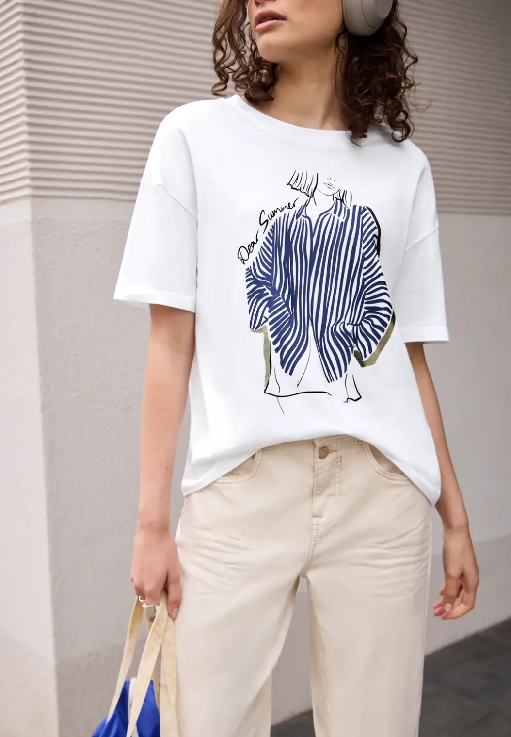 Shirt met ronde hals en frontprint