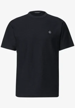 Shirt met ronde hals en fijne strepen
