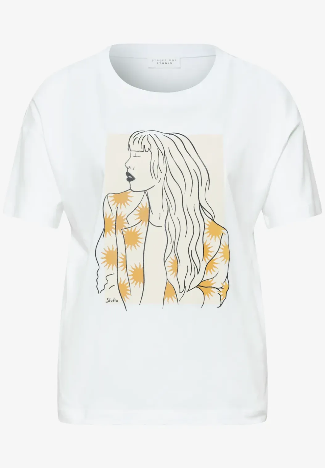Shirt met ronde hals en frontprint