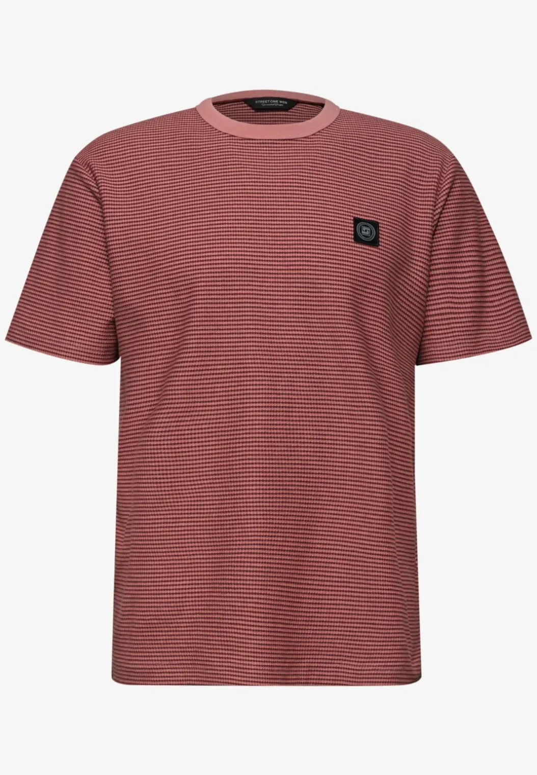 Shirt met ronde hals en fijne strepen